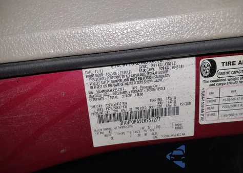 2012 Ford Fusion Se z USA, uszkodzony, nr VIN 3FAHP0HA5CR251277